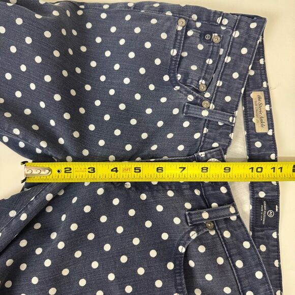 AG Adriano Goldschmied | the Stevie Ankle | Slim Straight leg Jeans | Navy Polka - Picture 9 of 10